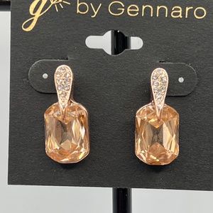 G by Gennaro Crystal Peach & Gold Statement Earrings $12ea / 3 for $20